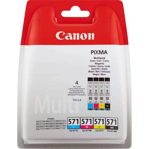 Canon CLI-571 Multipack ink cartridge 7 ml Zwart, Cyaan, Magenta, Geel